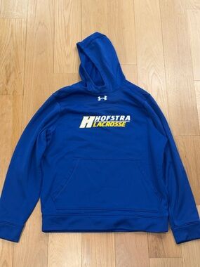 Under Armour Team Issued Women’s Hofstra Lacrosse Blue Hoodie Size Medium.